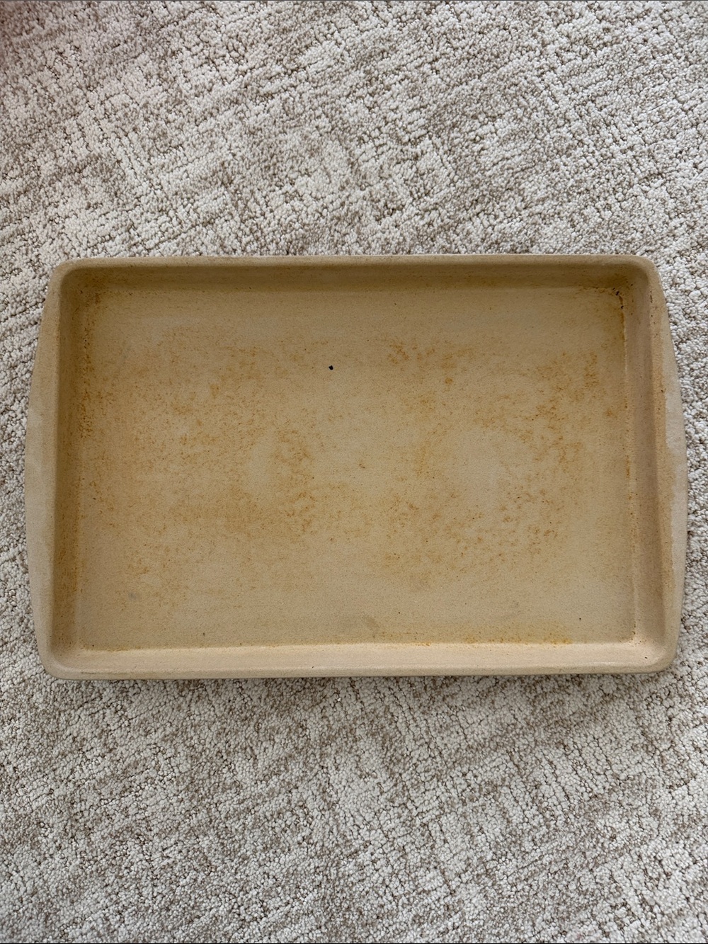 The Pampered Chef Sandstone Ceramic Bakeware with Embossed Logo 11 x 17.5